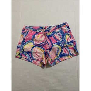 Lilly Pulitzer‎ Shorts Womens 4 Pink Sunset Sunny Side Adie Short Tropical Boho